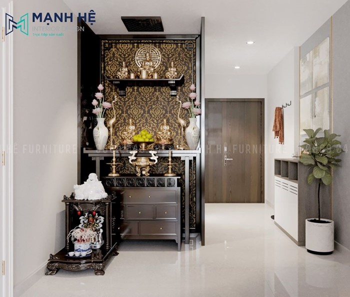 Không gian thờ cúng riêng biệt trong căn hộ lớn