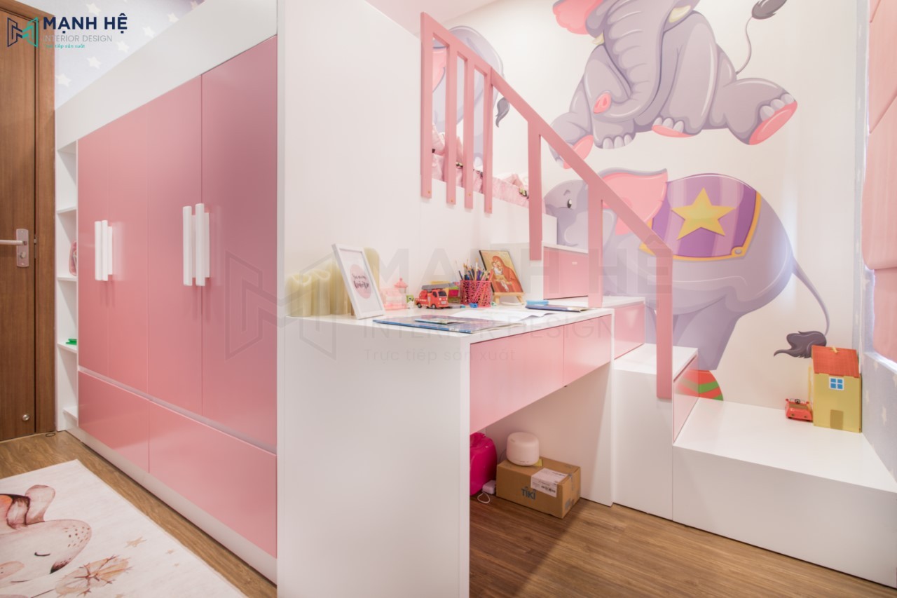 Giường tầng thông minh kết hợp bàn học