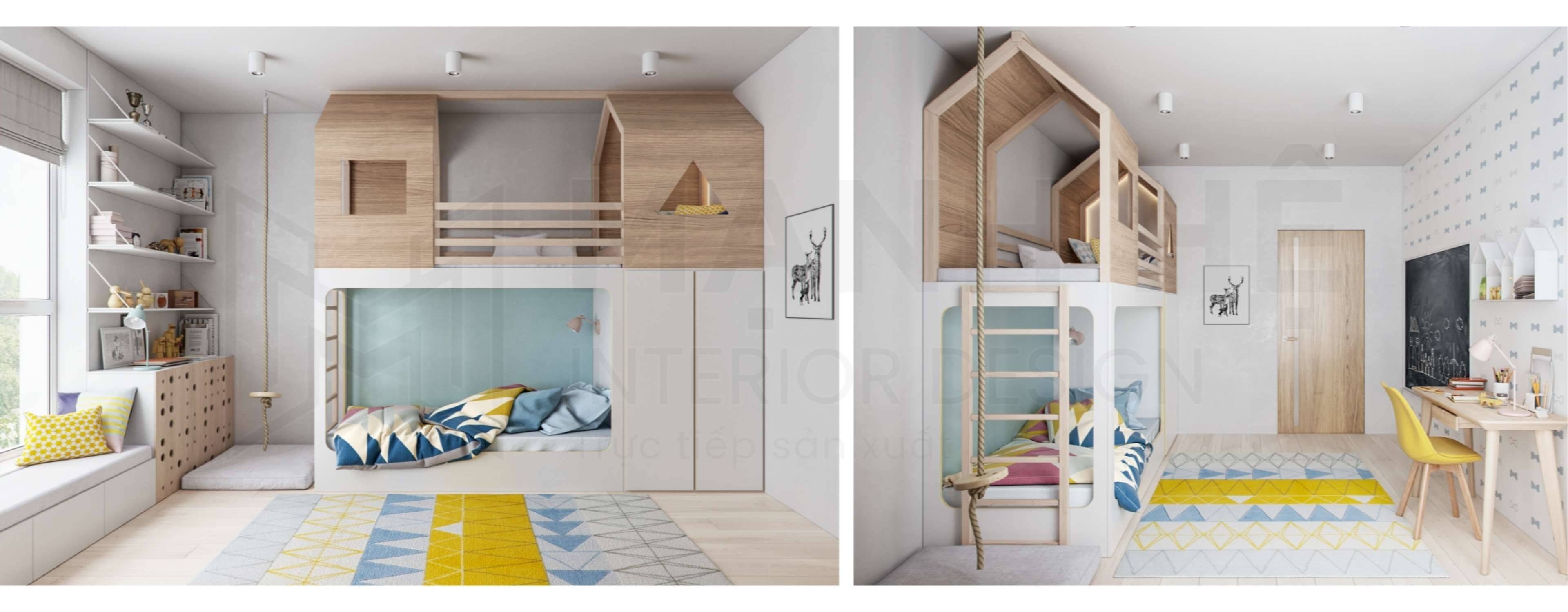 Giường tầng thông minh hình ngôi nhà