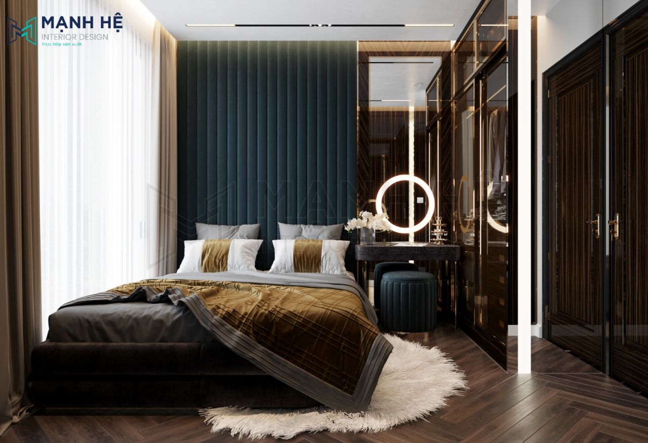 Vách ốp nệm đầu giường sang trọng