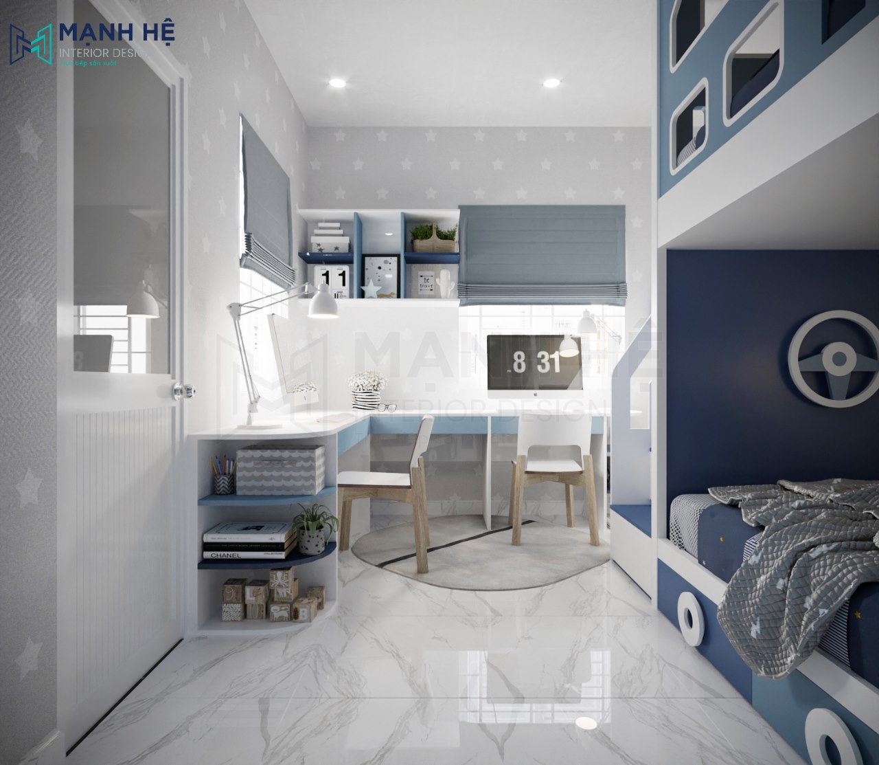 bàn học đôi cho 2 bé