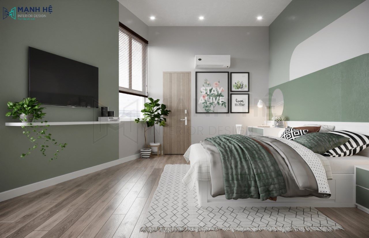 Trang trí phòng ngủ master trẻ trung