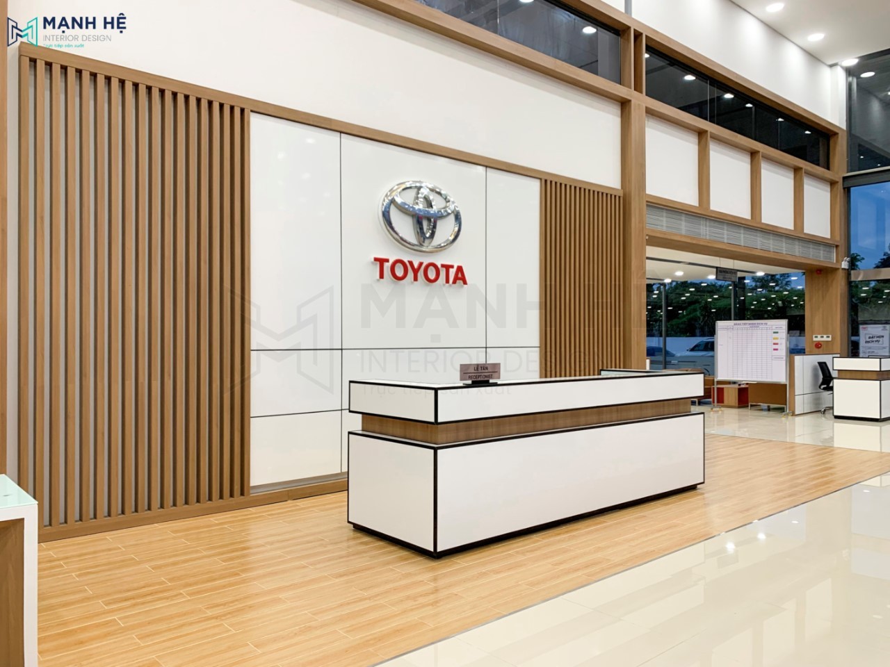 Thi công nội thất văn phòng showroom Toyota Bình Phước