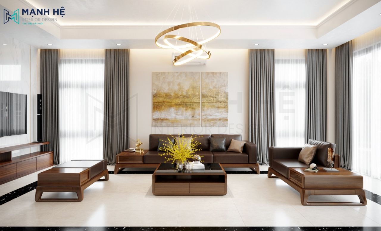 Kết hợp màu trắng với nội thất từ gỗ