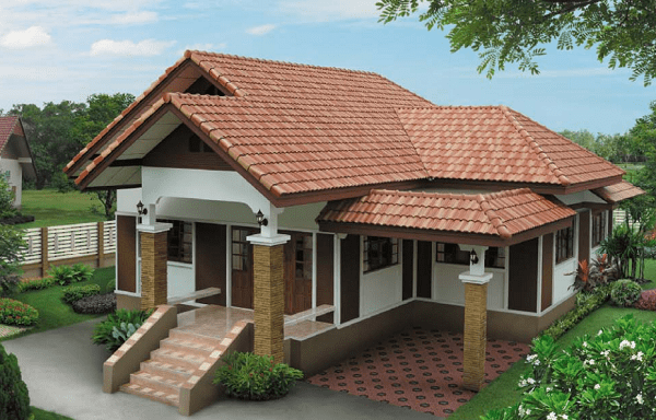 mẫu nhà cấp 4 mái thái đơn giản đẹp