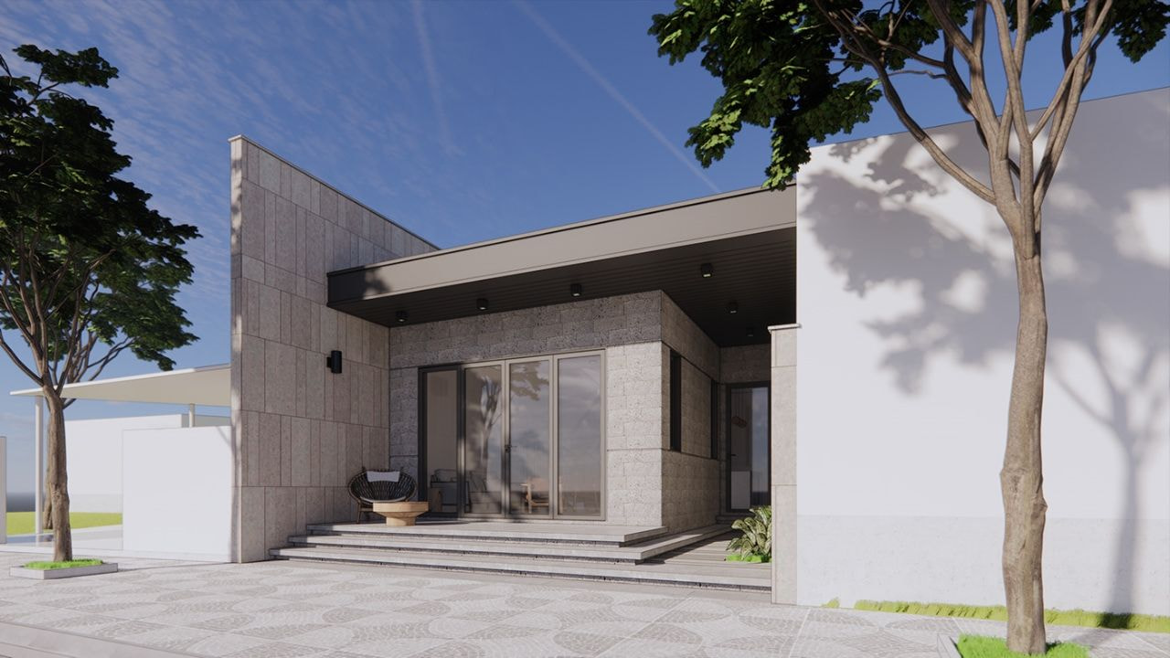 Nhà cấp 4 nhỏ xinh với kiểu dáng hiện đại