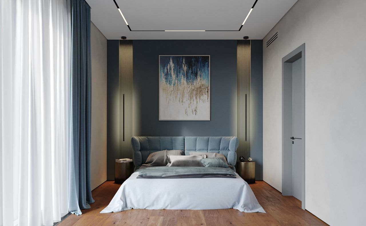 Phòng ngủ đẹp cho nữ màu xanh dương