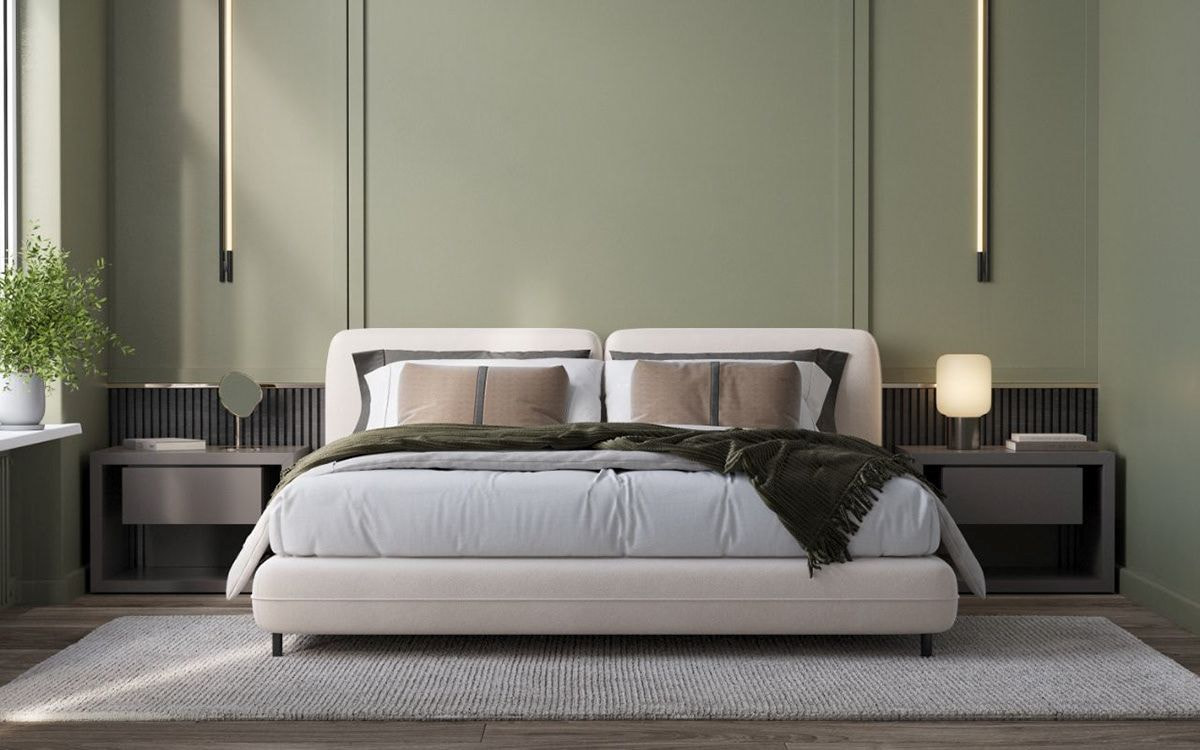 Màu xanh lá cây nhạt tinh tế cũng là ý tưởng hay cho phòng ngủ nữ