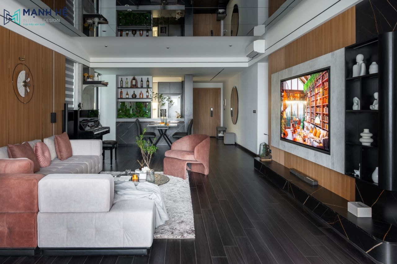 Màu sắc và ánh sáng phòng khách phải cân đối với nhau