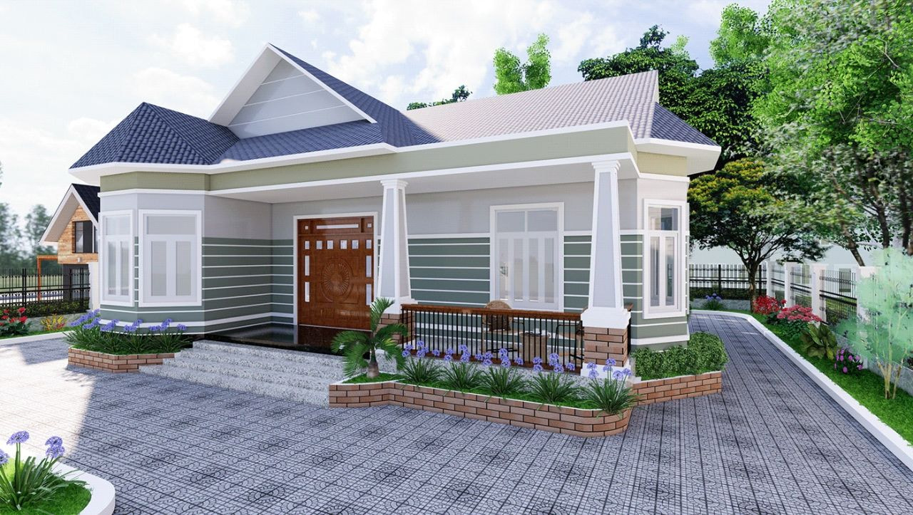 Nhà cấp 4 kết hợp sân vườn thoáng mát