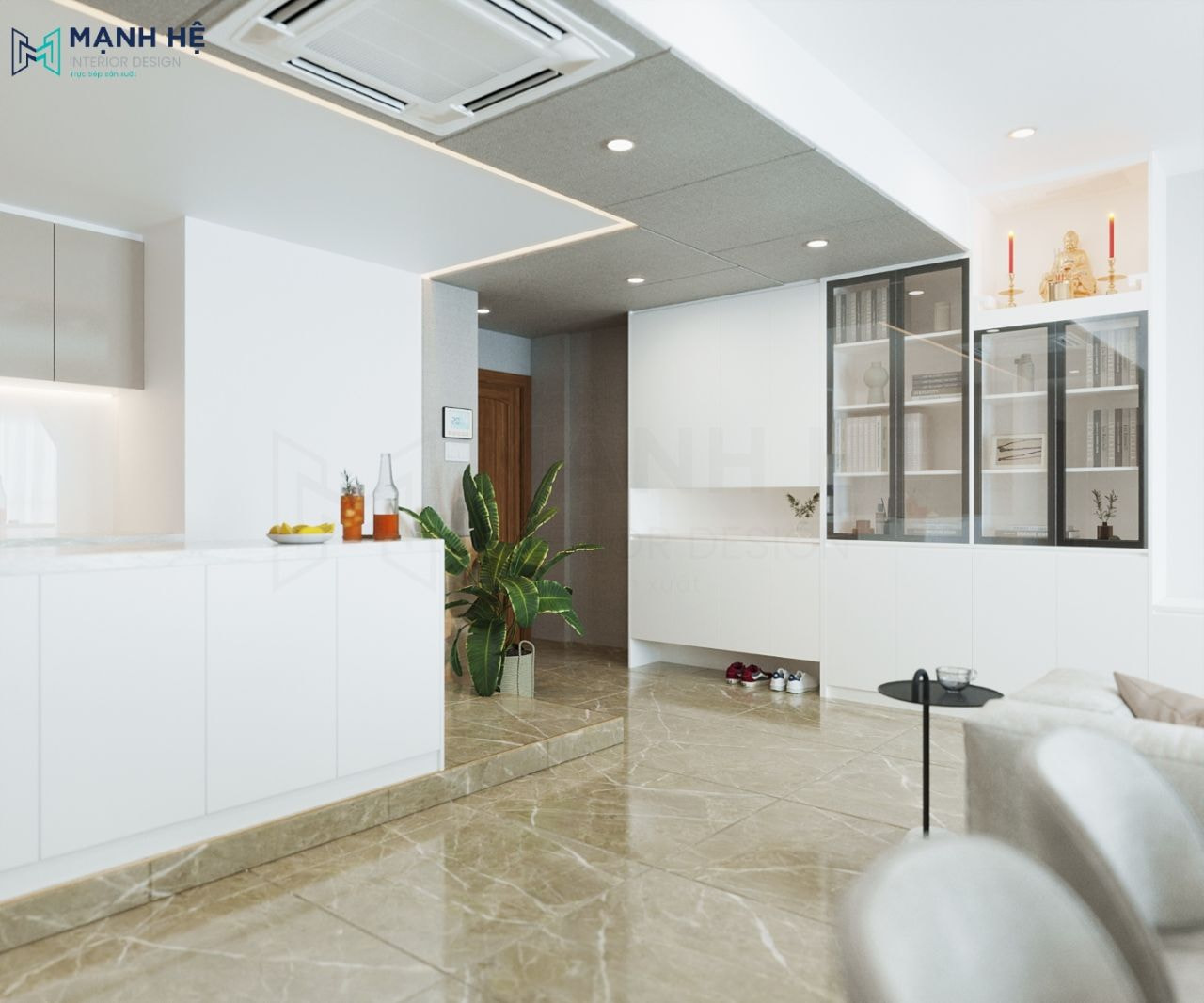 Màu trắng tạo cảm giác không gian rộng hơn